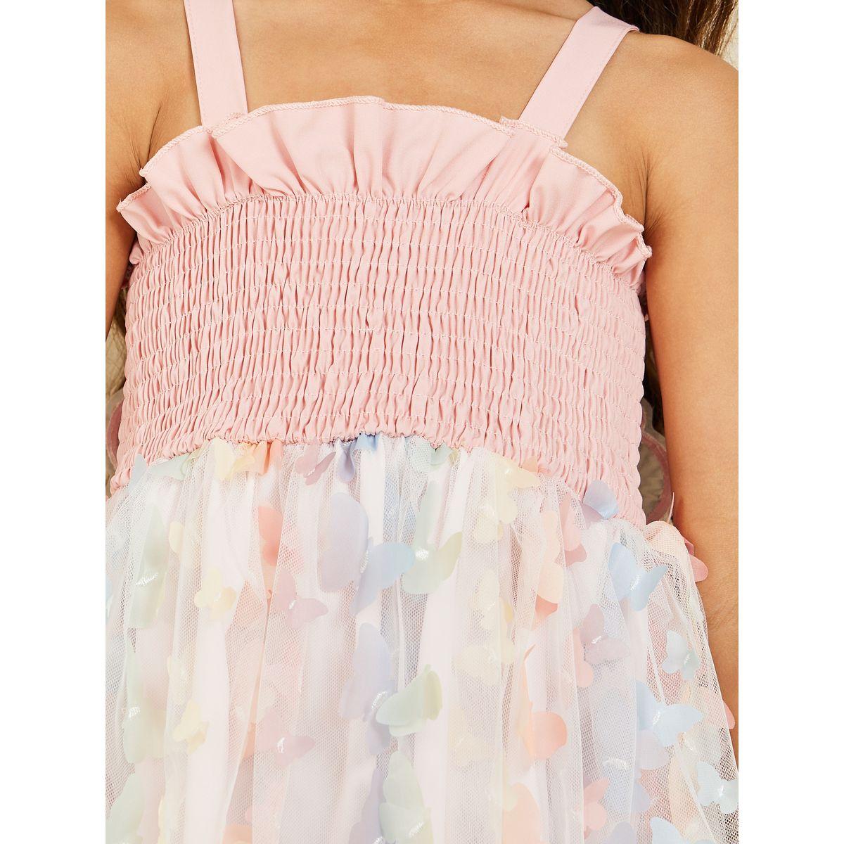 Styli Smocked Detail Butterfly Applique Cami Dress-girls-clothing-dressesandjumpsuits-image-4