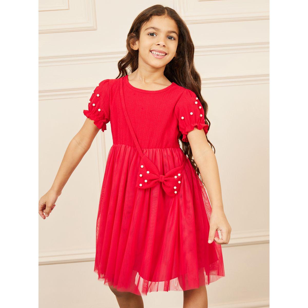 فستان بتفاصيل بارزة الملمس وفيونكة قابلة للفصل-girls-clothing-dressesandjumpsuits-image-2