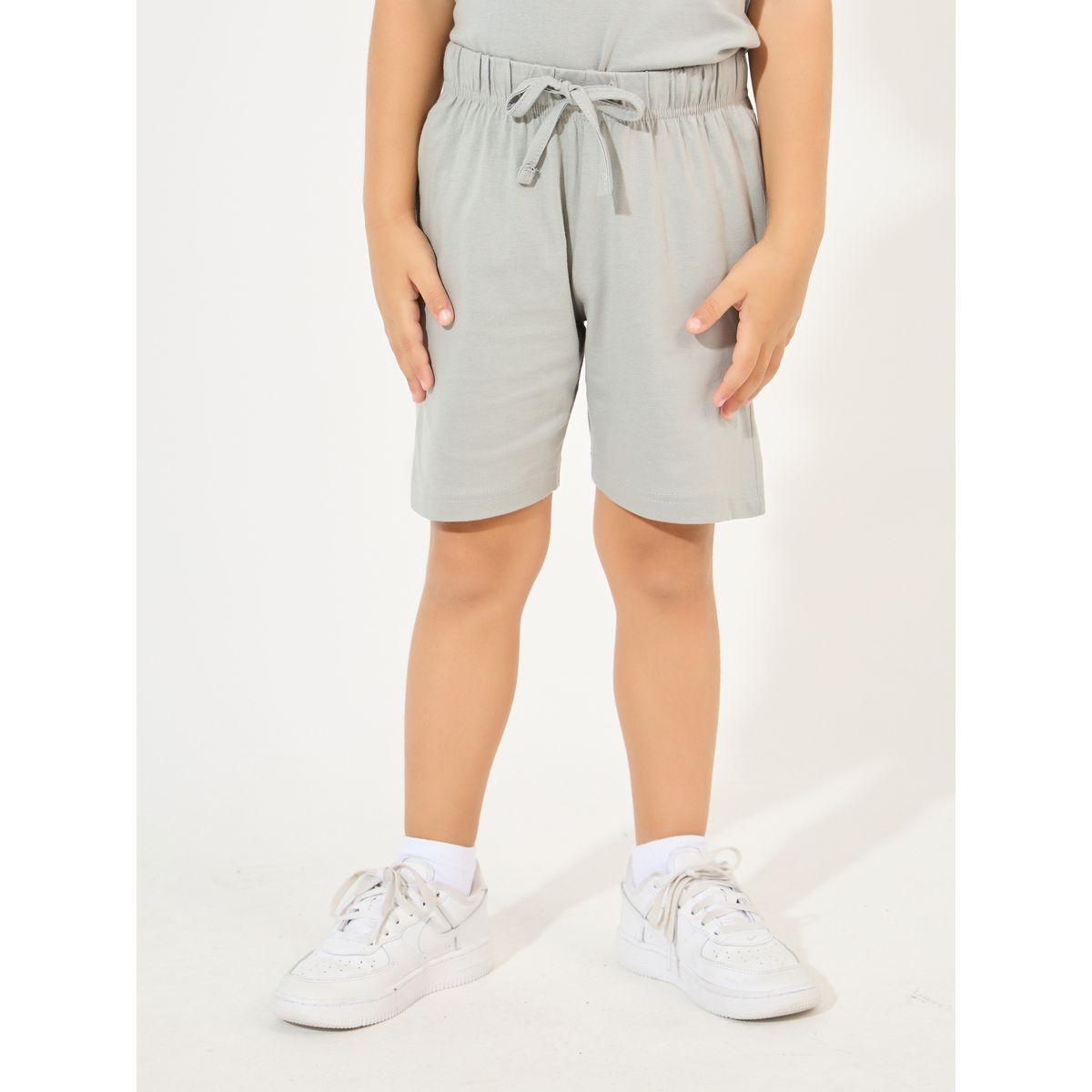 مجموعة من شورت مع تيشيرت سادة بياقة دائرية-boys-clothing-setsandcoords-image-5