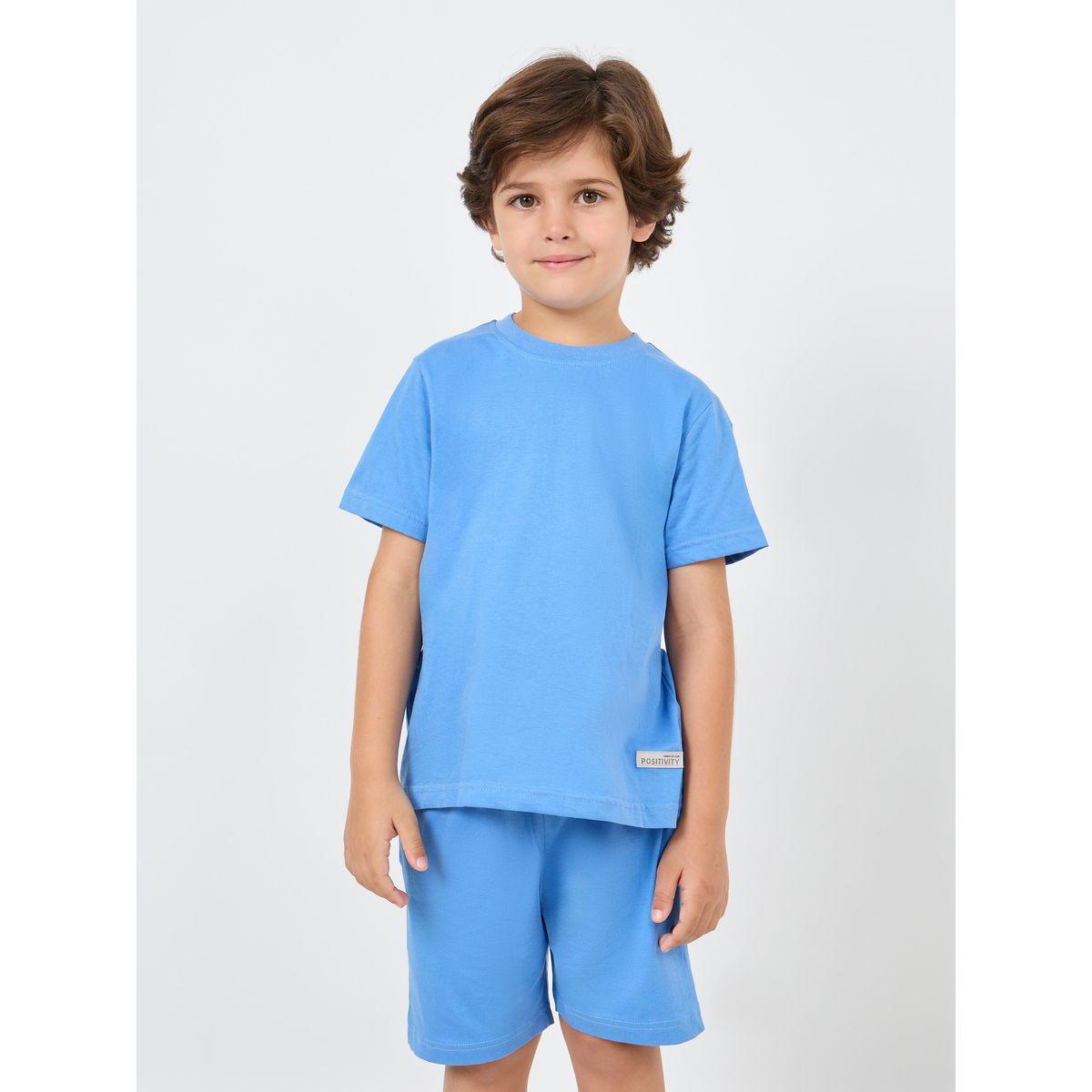 مجموعة من شورت مع تيشيرت سادة بياقة دائرية-boys-clothing-setsandcoords-image-7