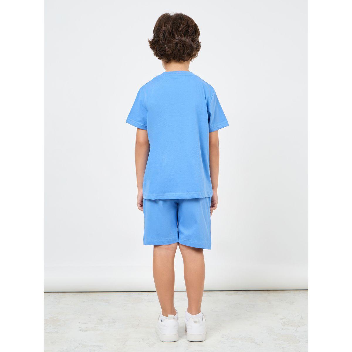 مجموعة من شورت مع تيشيرت سادة بياقة دائرية-boys-clothing-setsandcoords-image-9