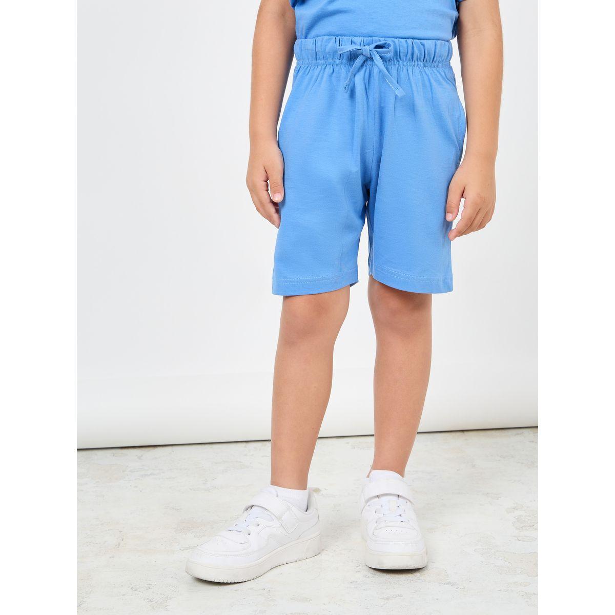 مجموعة من شورت مع تيشيرت سادة بياقة دائرية-boys-clothing-setsandcoords-image-10