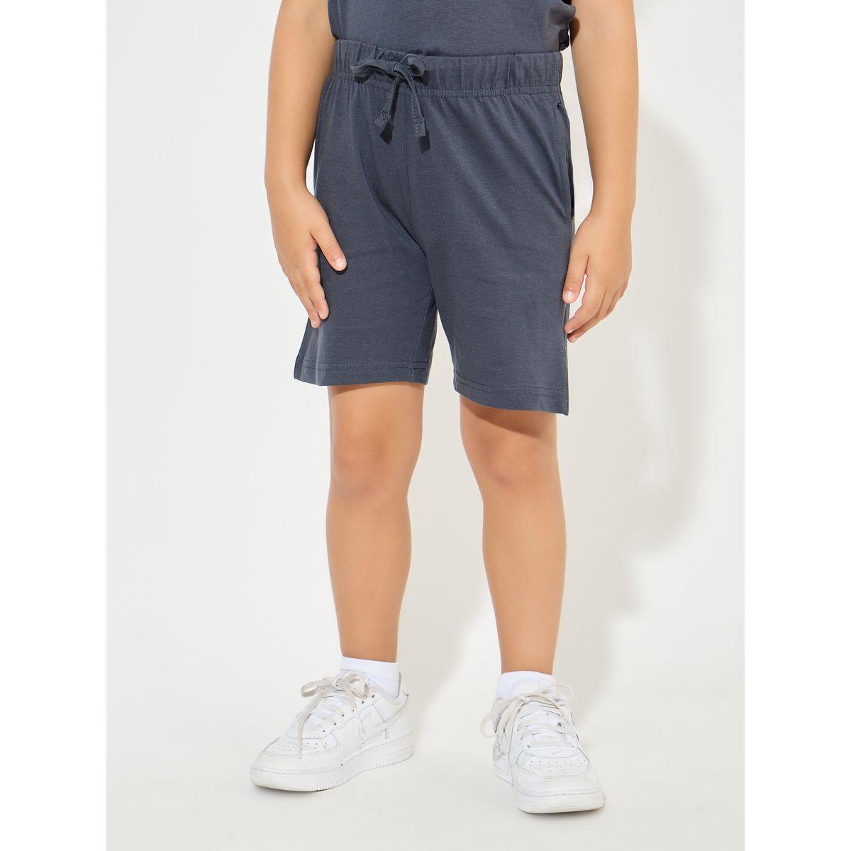 مجموعة من شورت مع تيشيرت سادة بياقة دائرية-boys-clothing-setsandcoords-image-15