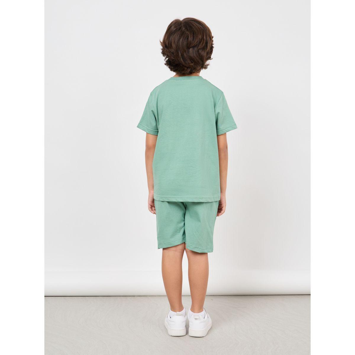 ستايلي - طقم تي شيرت سادة برقبة دائرية مع شورت-boys-clothing-setsandcoords-image-9