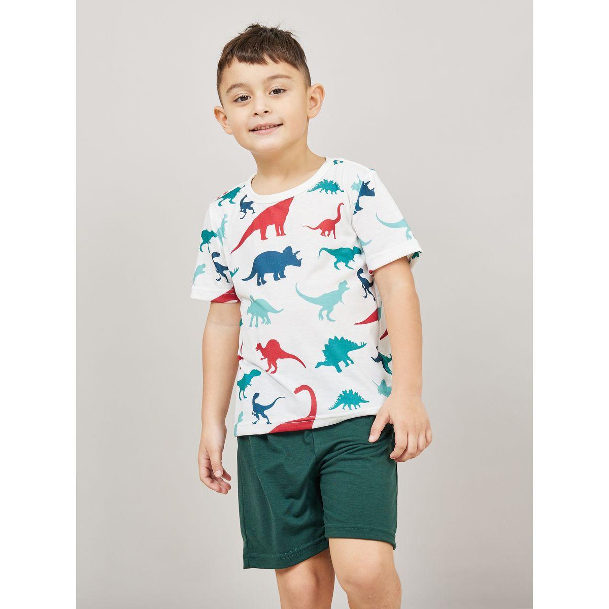 مجموعة من شورت وتيشيرت مطبع بالكامل-boys-clothing-nightwear-image-1