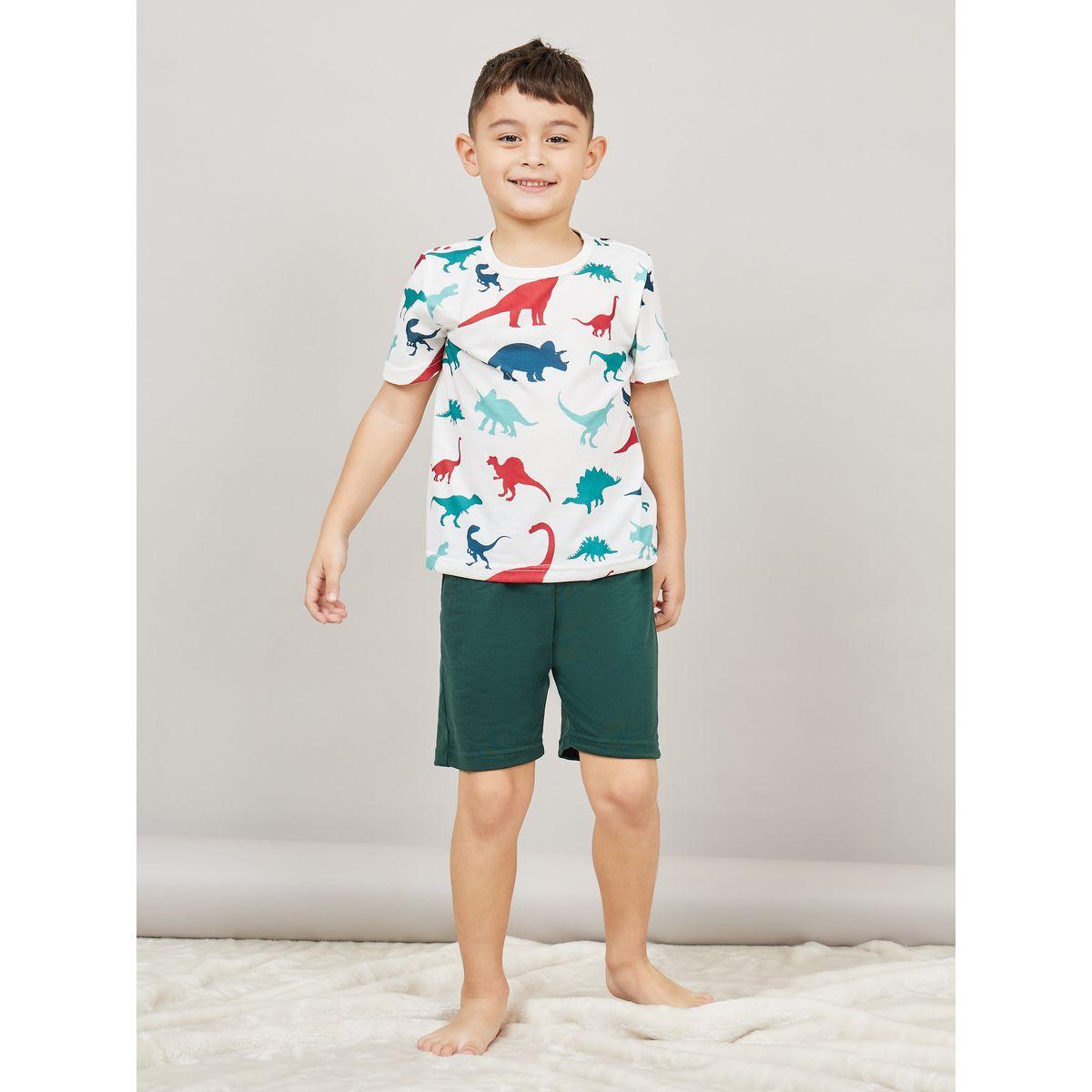 مجموعة من شورت وتيشيرت مطبع بالكامل-boys-clothing-nightwear-image-2