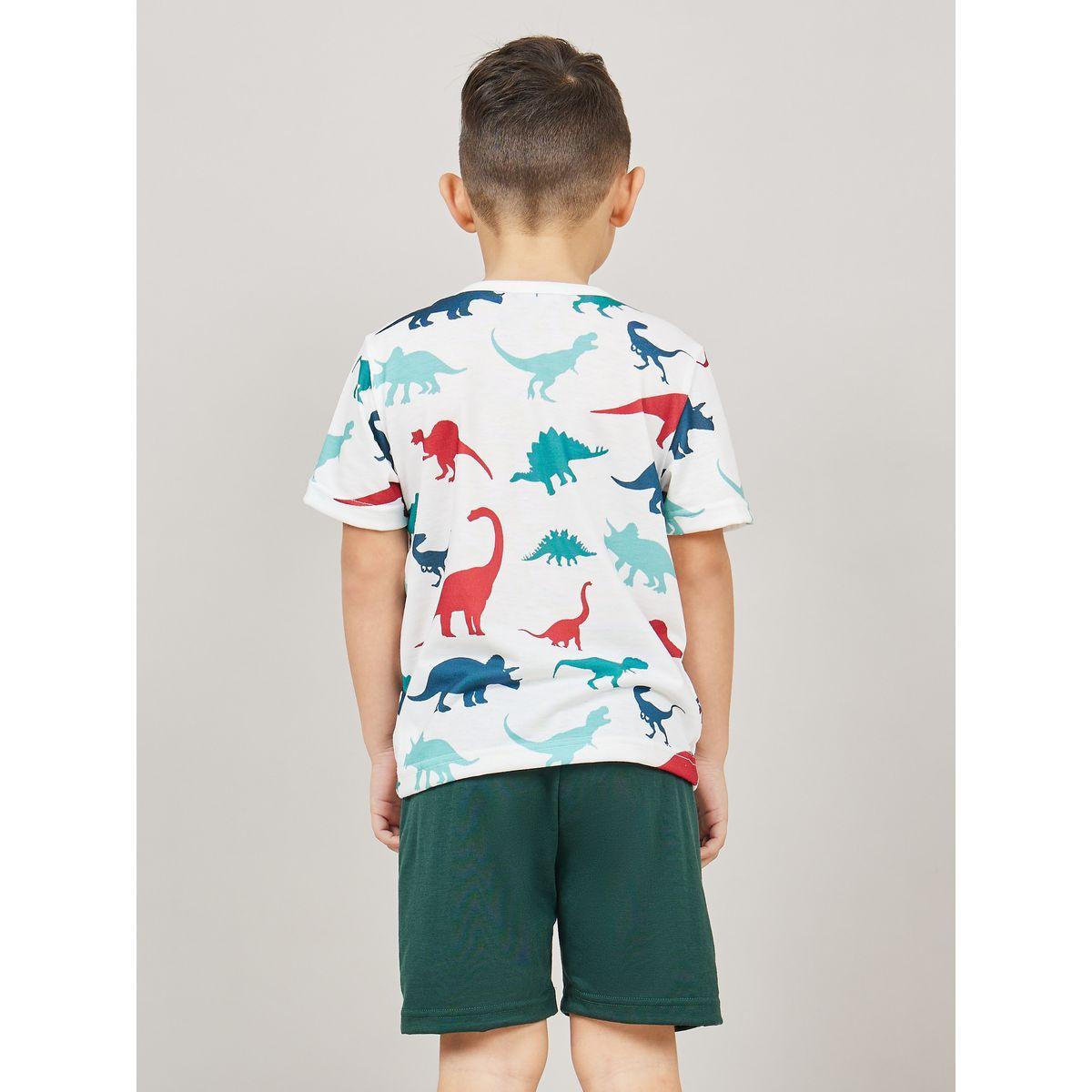 Styli Dinosaur AOP T-shirt & Short Set-boys-clothing-nightwear-image-5
