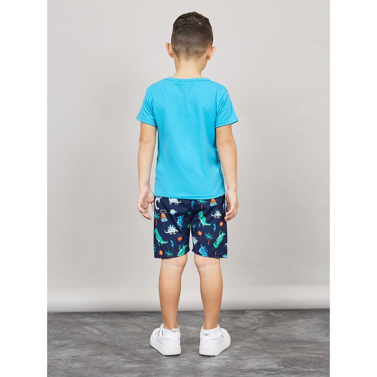Styli Dinosaur Panel Print T-shirt and AOP Short Set-boys-clothing-setsandcoords-image-5