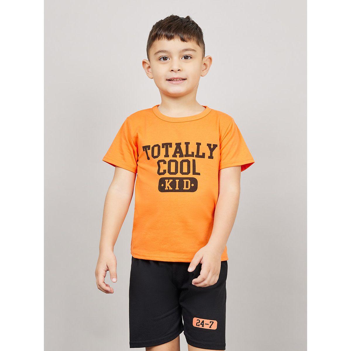 Styli Slogan Print T-shirt & Short Set-boys-clothing-setsandcoords-image-2