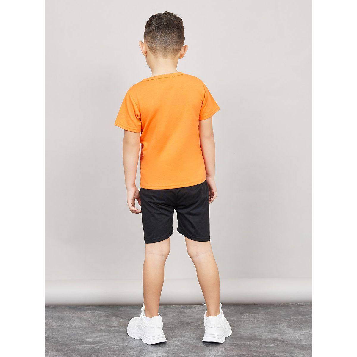 Styli Slogan Print T-shirt & Short Set-boys-clothing-setsandcoords-image-5