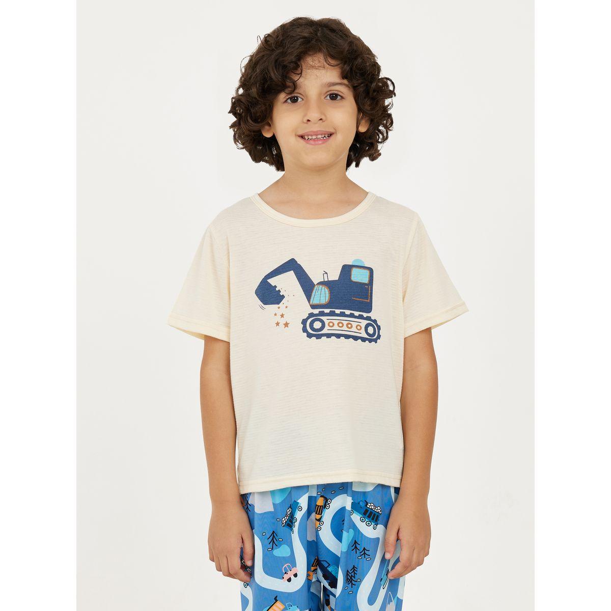 Styli Graphic Print T-Shirt with Short Sleeves & Pyjama Set-boys-clothing-nightwear-image-2