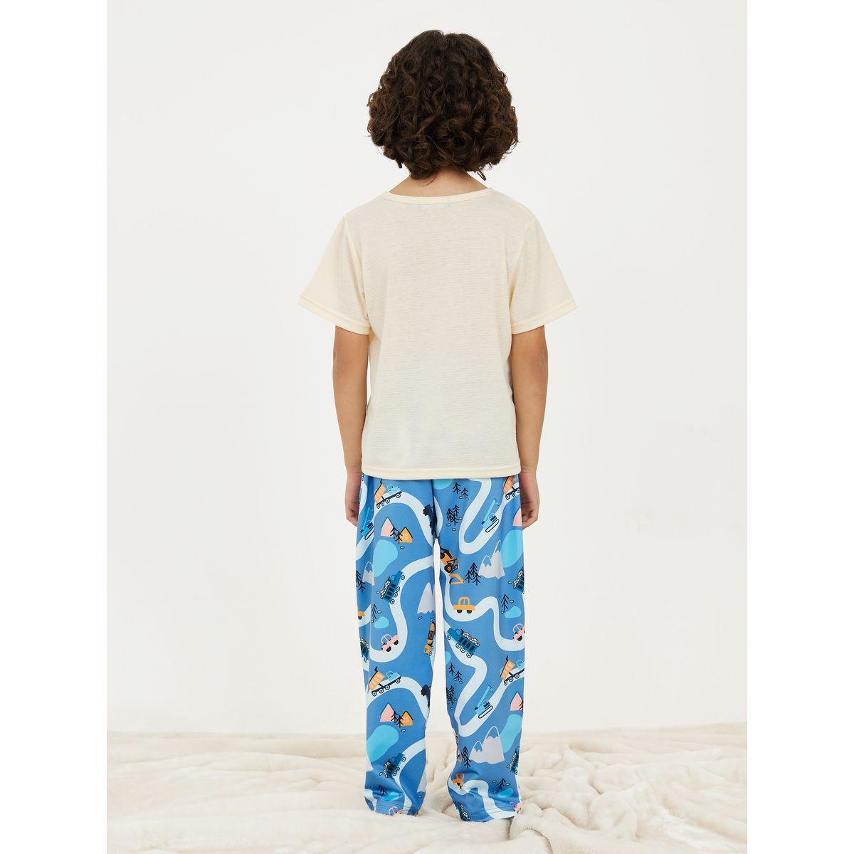 Styli Graphic Print T-Shirt with Short Sleeves & Pyjama Set-boys-clothing-nightwear-image-4