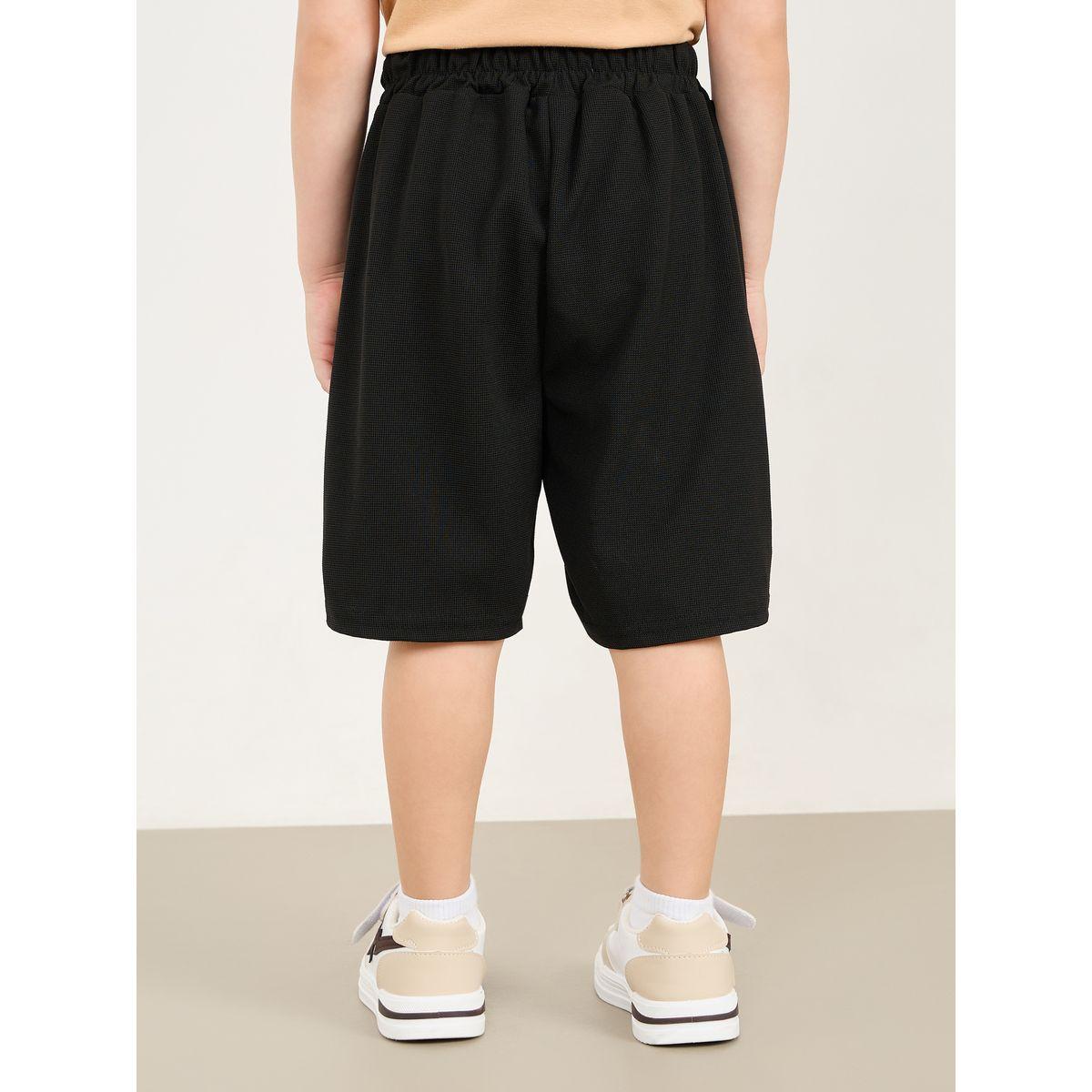 شورت مزين بشارة مع رباط خصر-boys-clothing-bottoms-shorts-image-1
