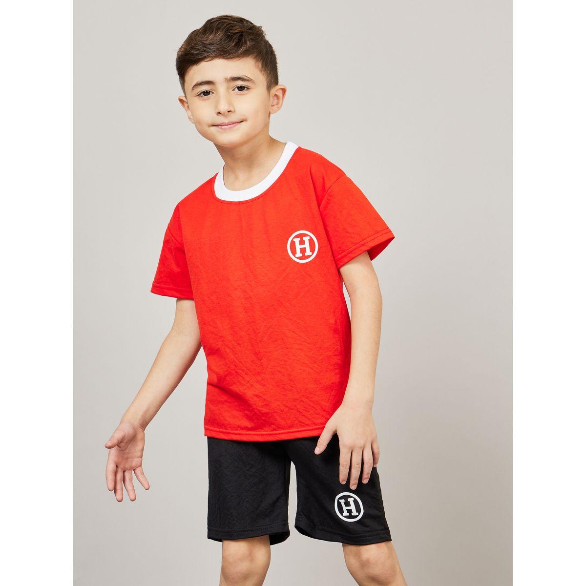 Styli Letter Placement Print T-Shirt & Shorts Set-boys-clothing-setsandcoords-image-2
