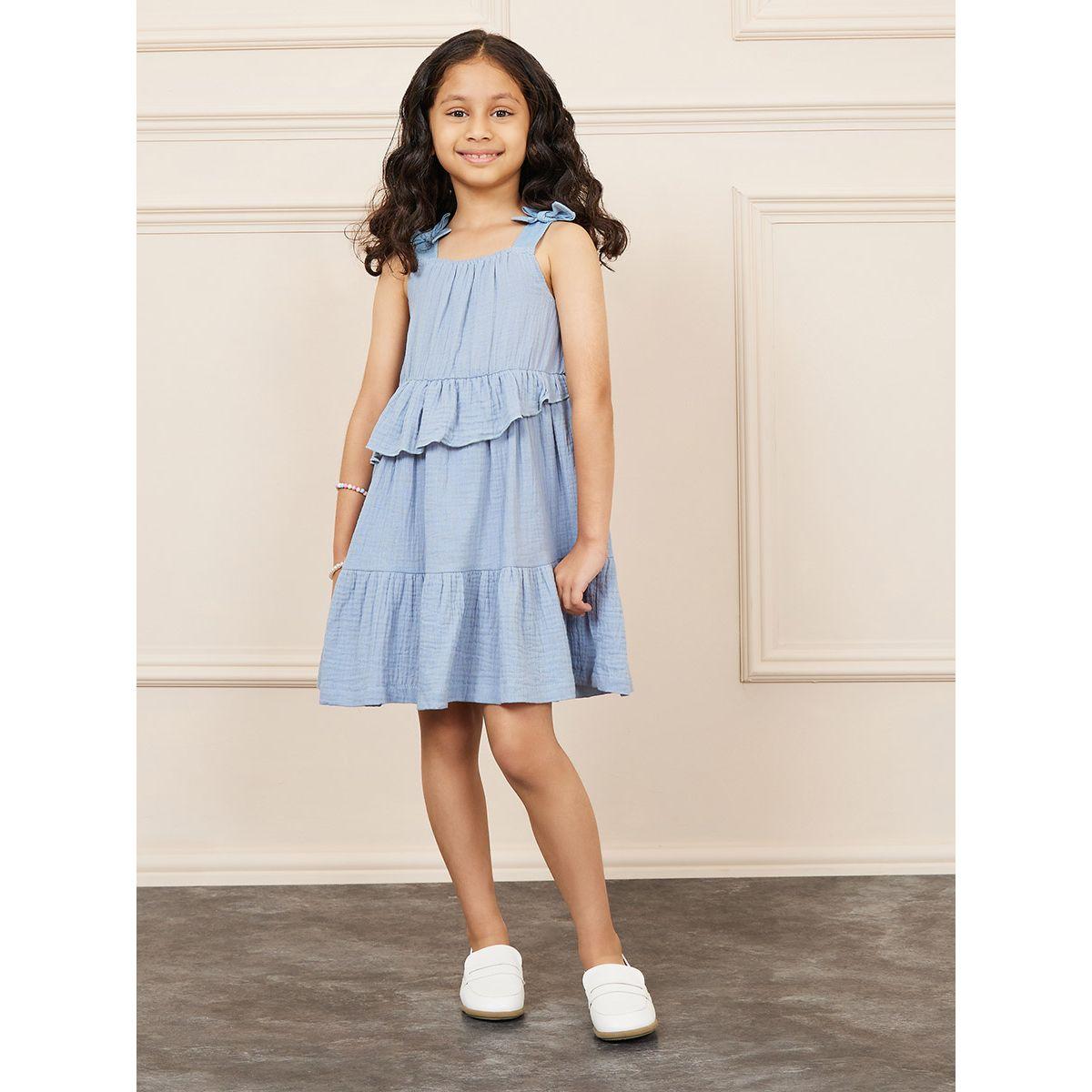 فستان بلا اكمام بكسرات وتفاصيل كشكش-girls-clothing-dressesandjumpsuits-image-1
