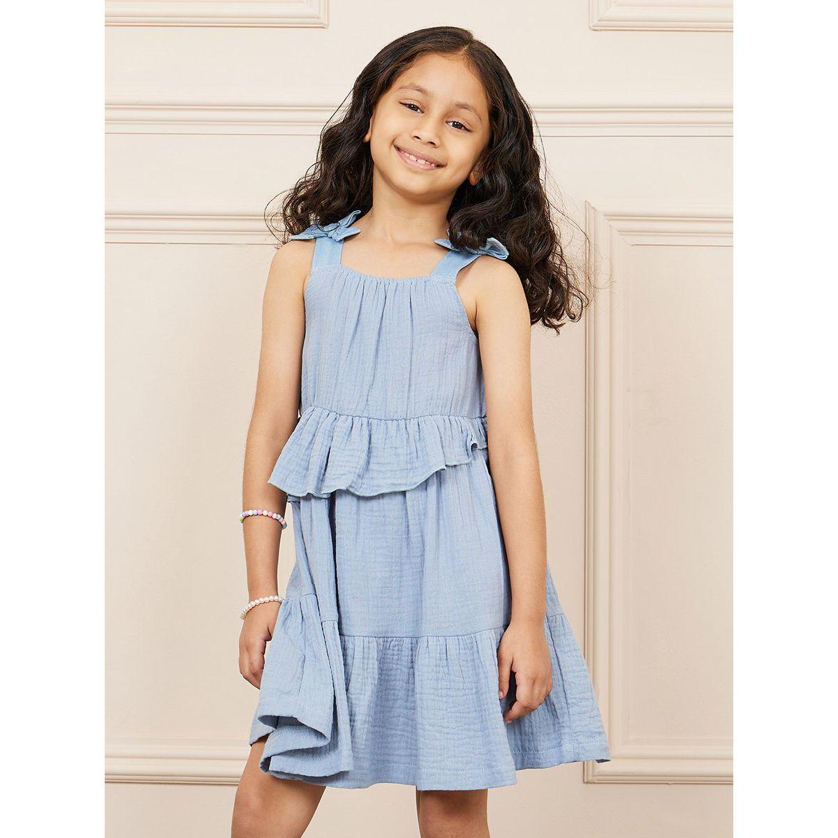 فستان بلا اكمام بكسرات وتفاصيل كشكش-girls-clothing-dressesandjumpsuits-image-2