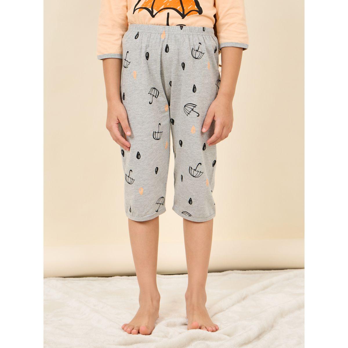 Styli Cotton Rain Graphic Print T-shirt and Pyjama Set-girls-clothing-nightwear-image-5