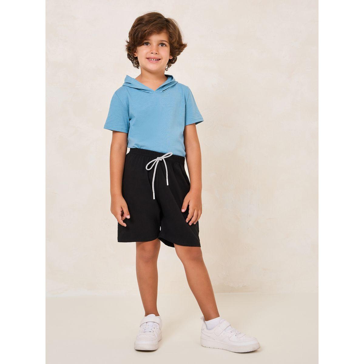 Styli Solid Waist Tie Detail Shorts-boys-clothing-bottoms-shorts-image-2