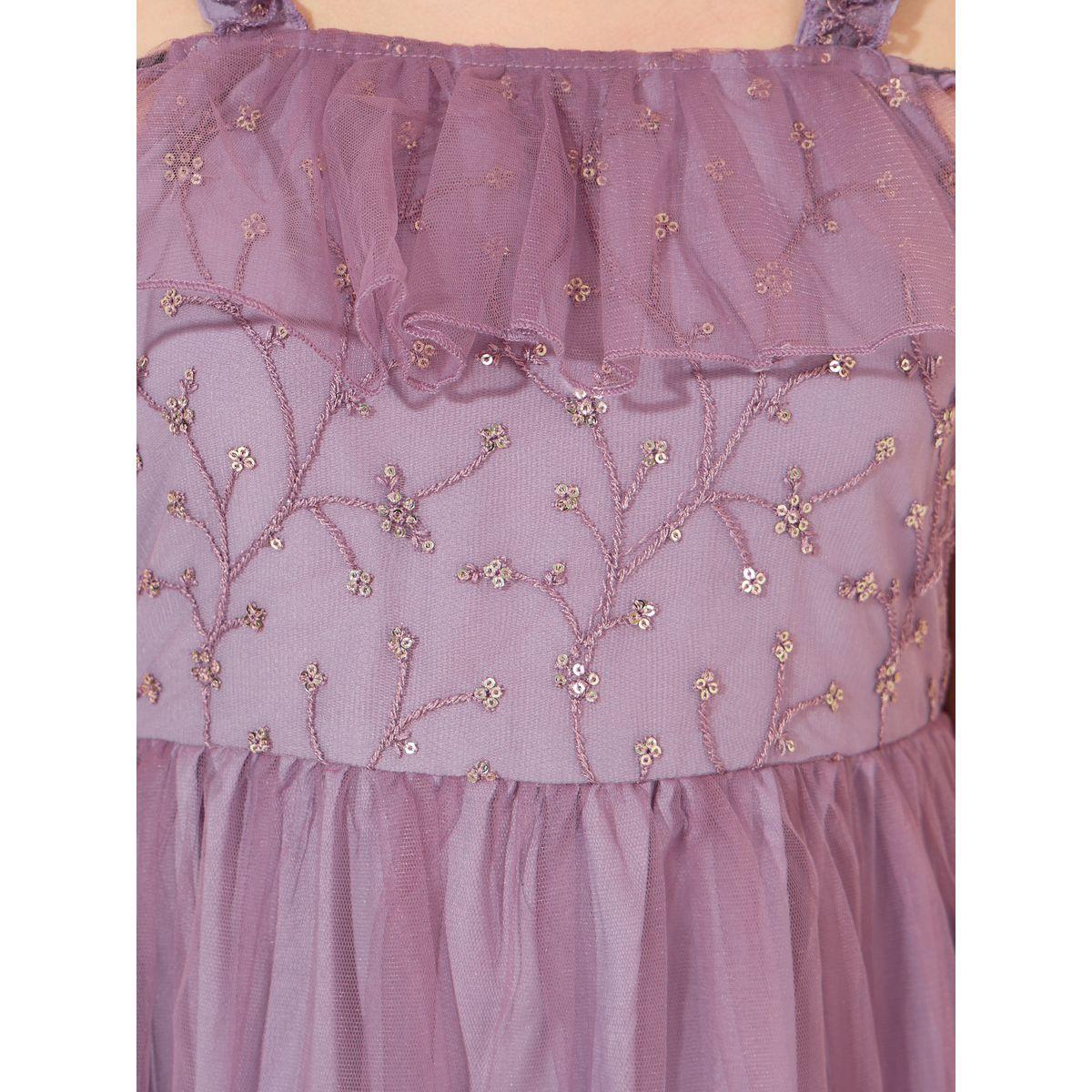 Styli Mesh Insert Sequined Dress-girls-clothing-dressesandjumpsuits-image-3