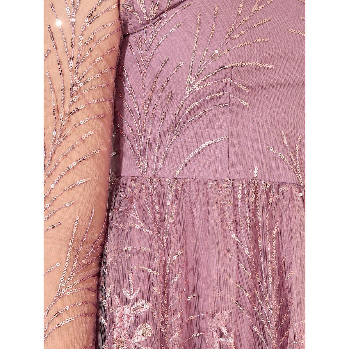Styli Mesh Insert Sequined Dress-girls-clothing-dressesandjumpsuits-image-3