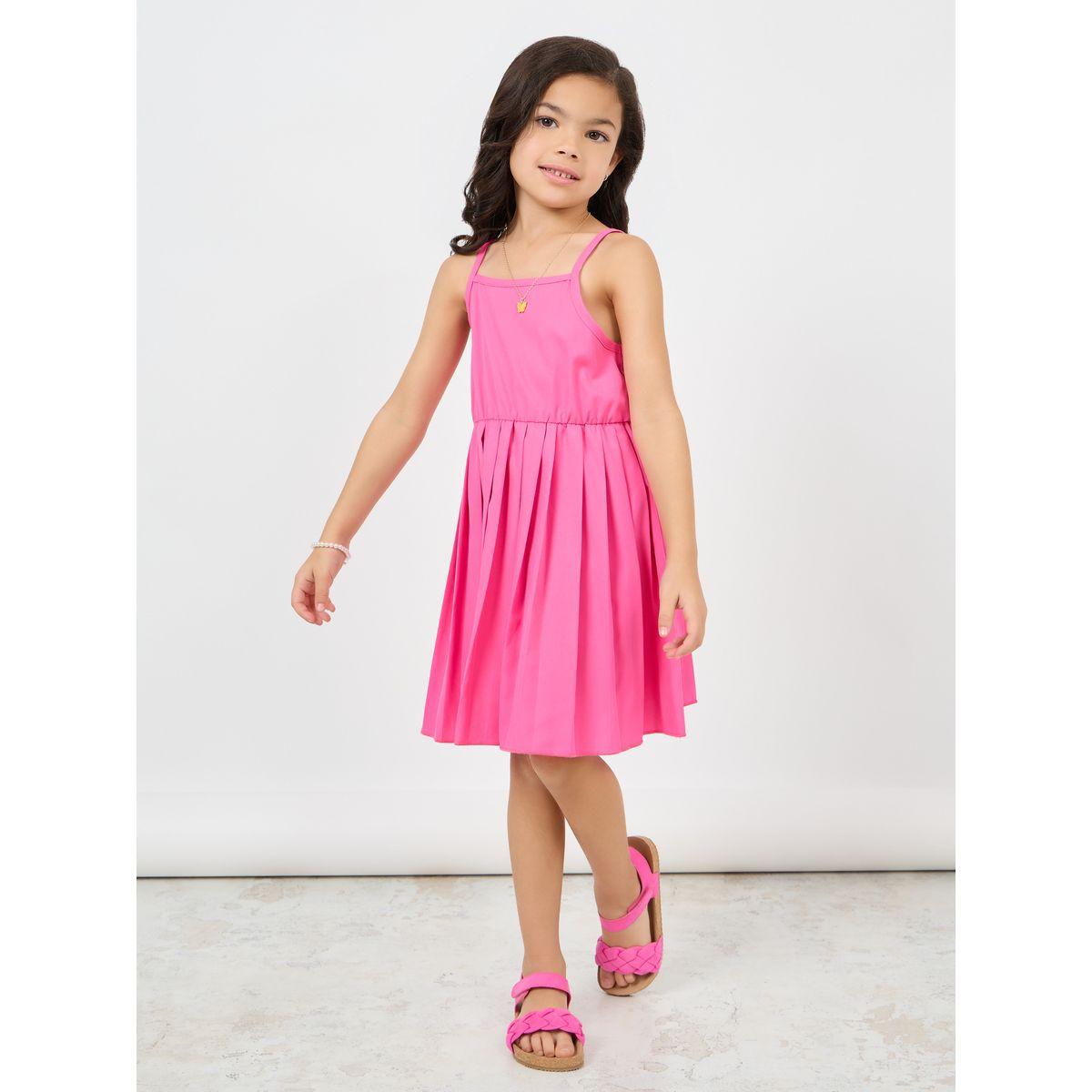 Styli Pleated Hem Cami Dress & Tailored Collar Crop Blazer Set-girls-clothing-setsandcoords-image-5