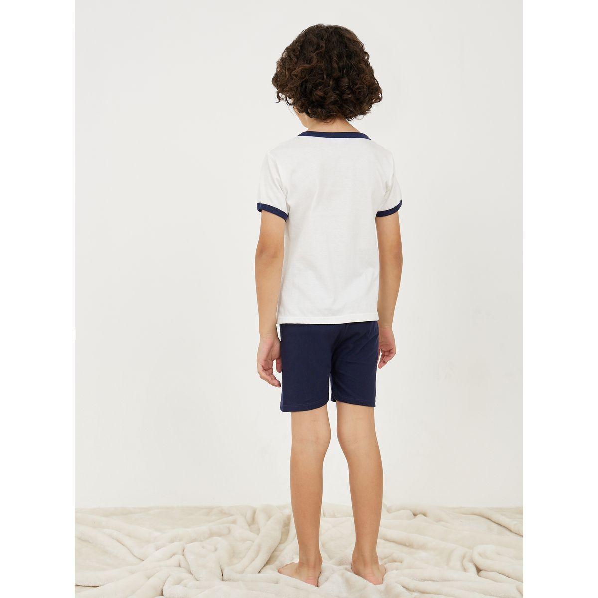 Styli Star Print Short Sleeve T-Shirt & Shorts Set-boys-clothing-nightwear-image-4