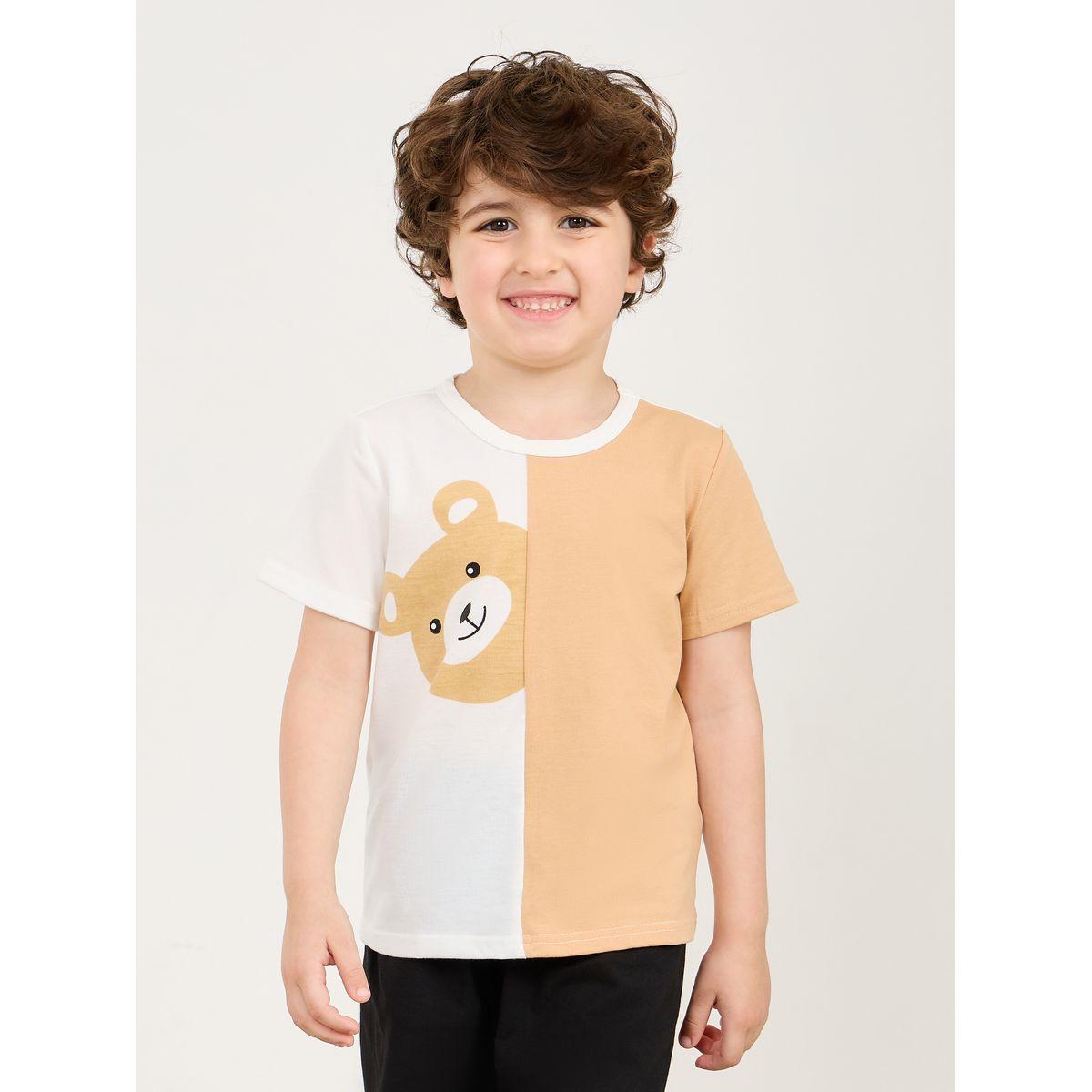 مجموعة من شورت وتيشيرت بنمط كتل الالوان-boys-clothing-tshirtsandpolos-image-1