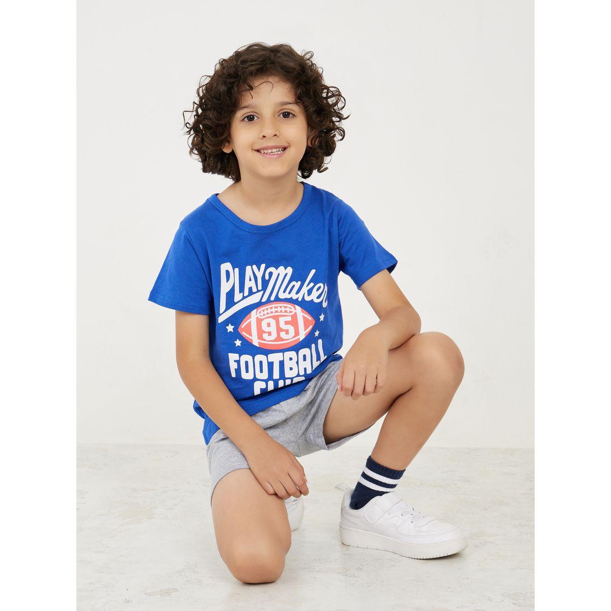 مجموعة من شورت وتيشيرت بطبعة كتابة-boys-clothing-setsandcoords-image-1