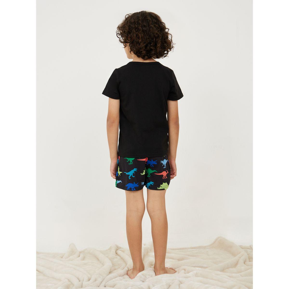 Styli Dinosaur Print T-shirt & AOP Short Set-boys-clothing-nightwear-image-4
