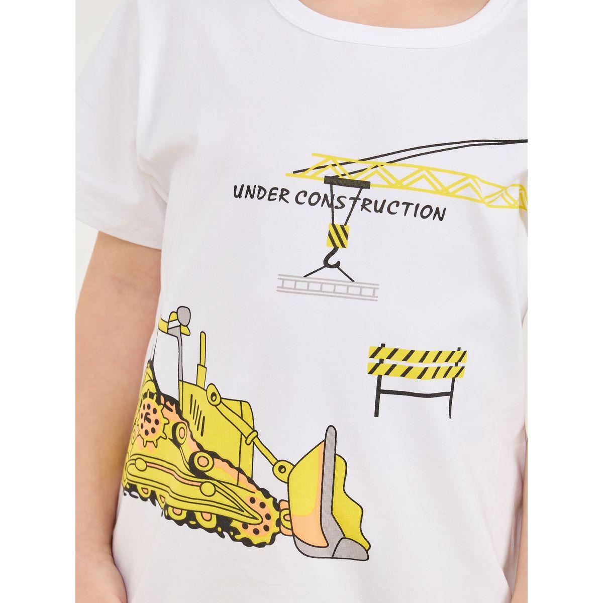 Styli Construction Printed T-shirt and Short Set-boys-clothing-nightwear-image-3