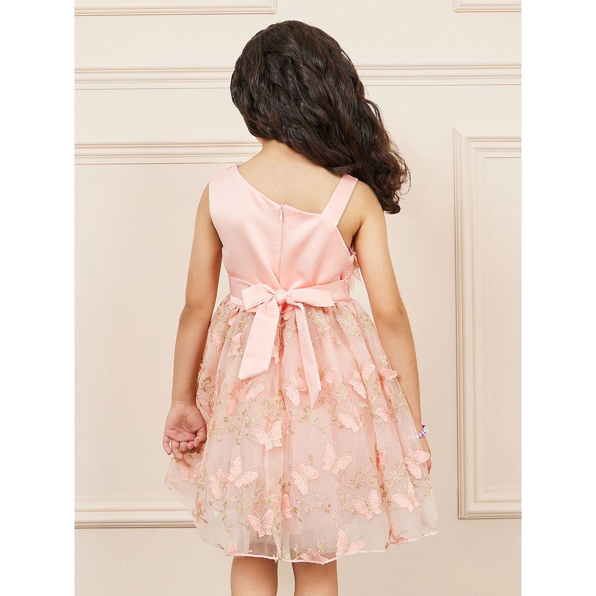Styli Embroidered Butterfly Floral Applique Mesh Skater Dress-girls-clothing-dressesandjumpsuits-image-4
