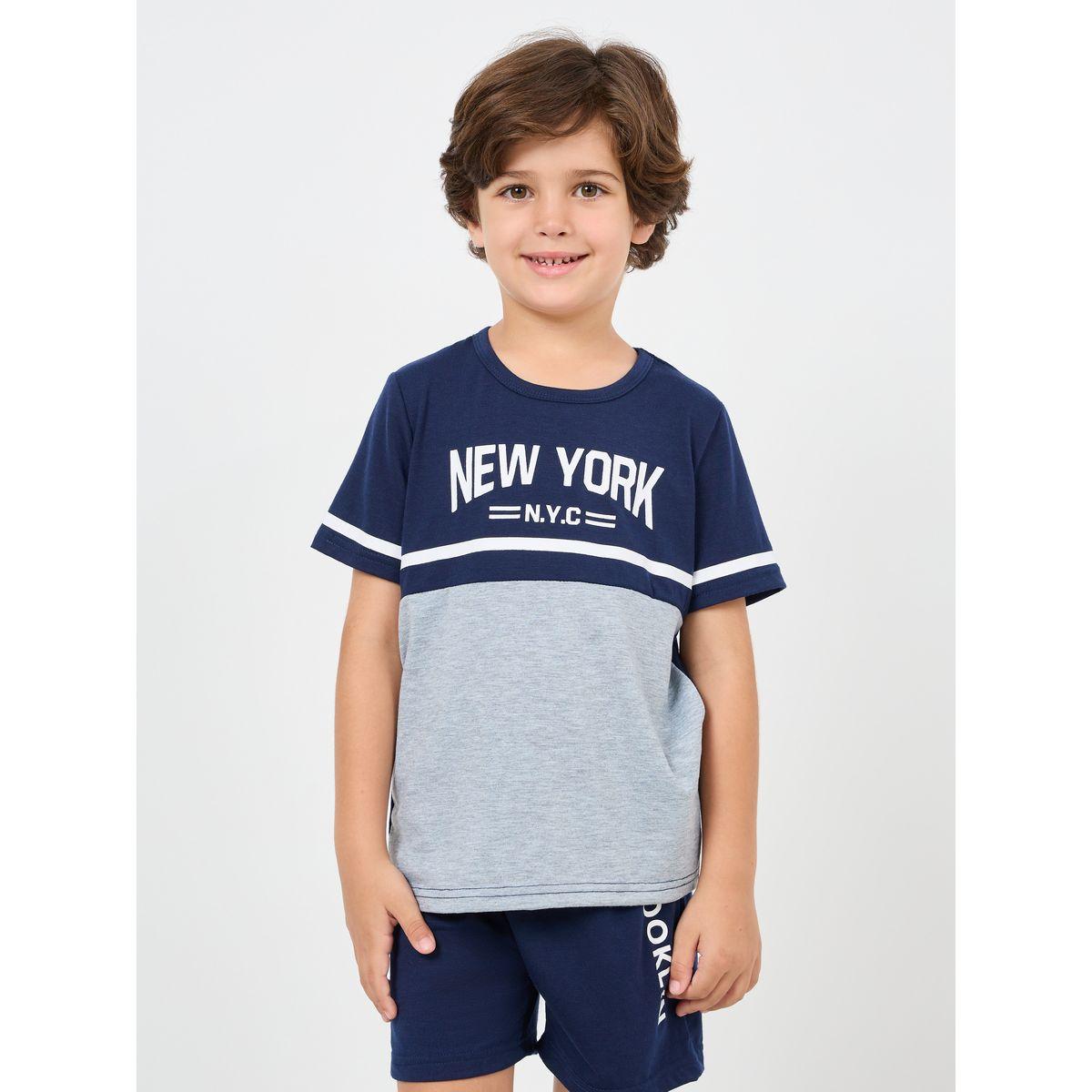 مجموعة من 3 - شنطة كروس، شورت مع تيشيرت بكتل الالوان-boys-clothing-setsandcoords-image-3