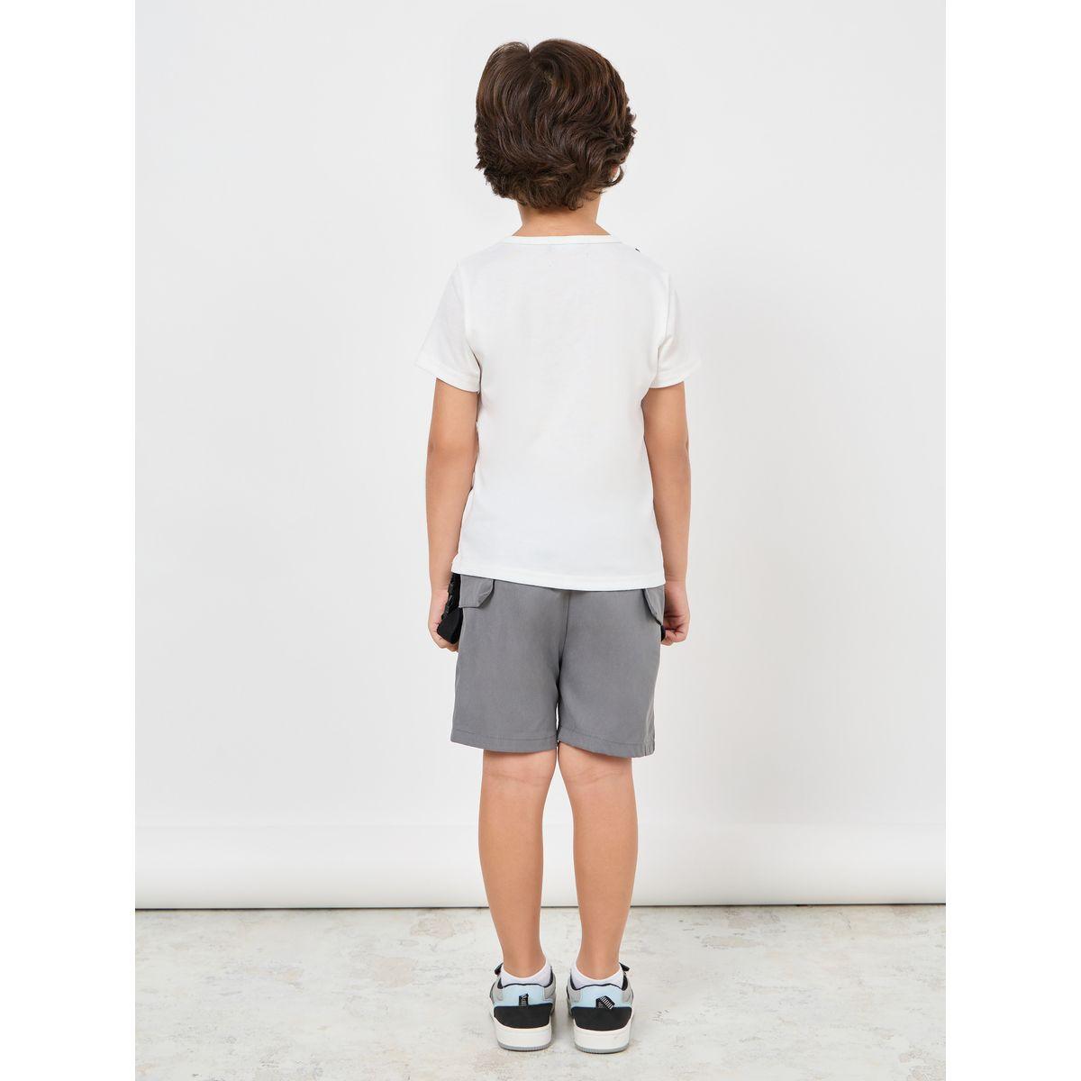 Styli Graphic Print T-Shirt & Cargo Shorts Set-boys-clothing-setsandcoords-image-4