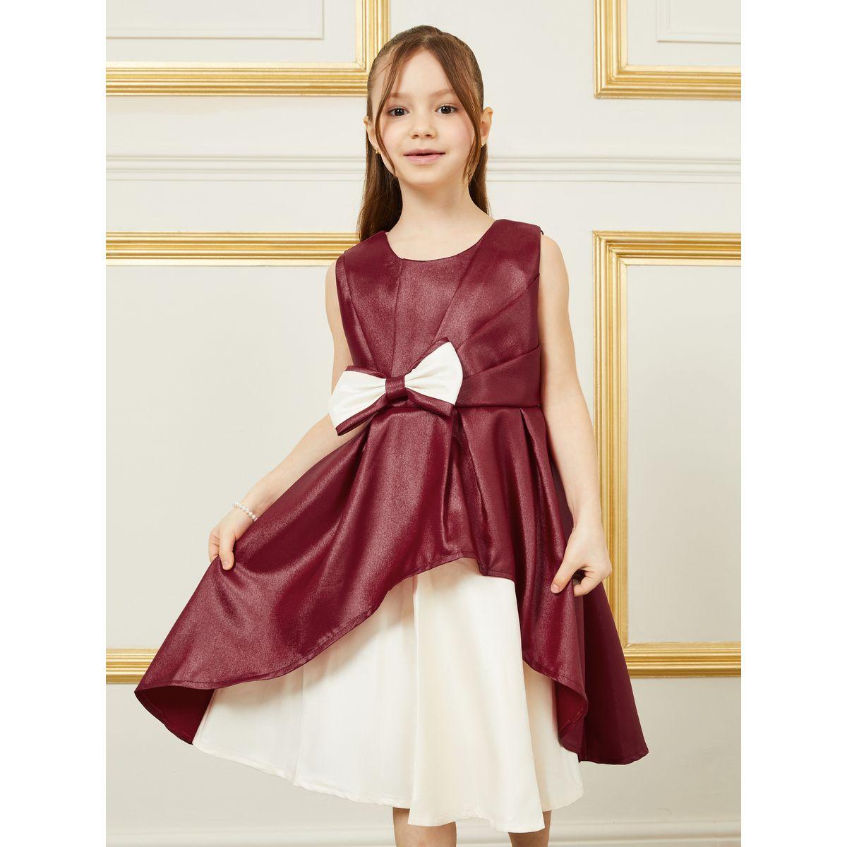 فستان ساتان بلا اكمام مزين بفيونكة-girls-clothing-dressesandjumpsuits-image-2