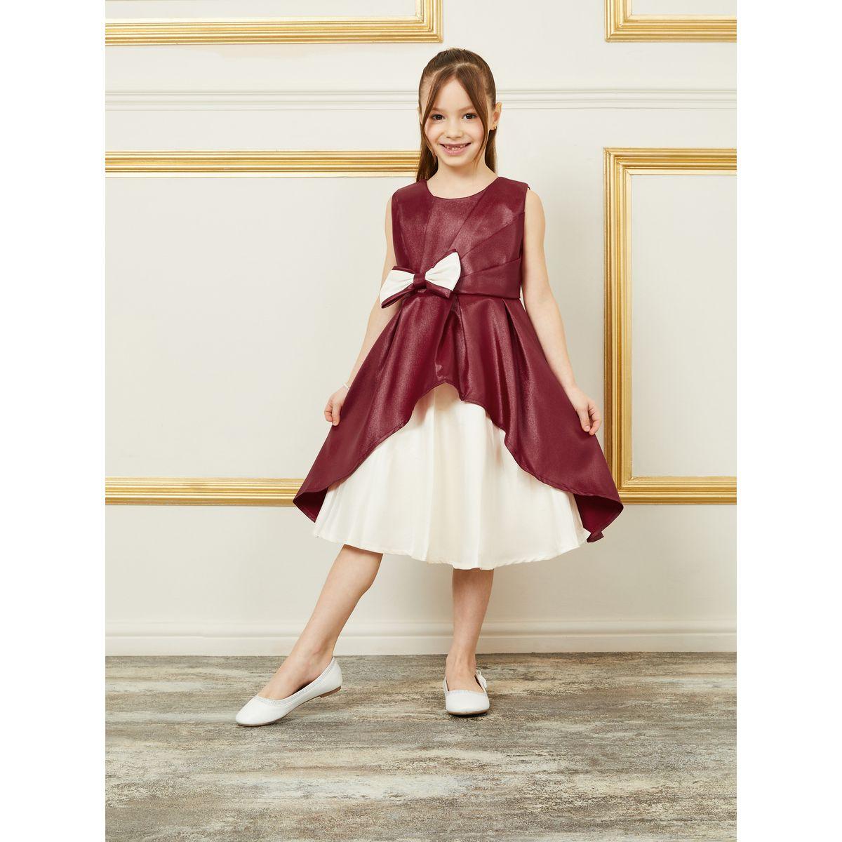 فستان ساتان بلا اكمام مزين بفيونكة-girls-clothing-dressesandjumpsuits-image-5
