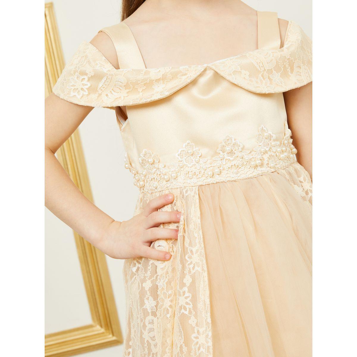فستان بتداخلات شبكية واكمام مكشوفة-girls-clothing-dressesandjumpsuits-image-3