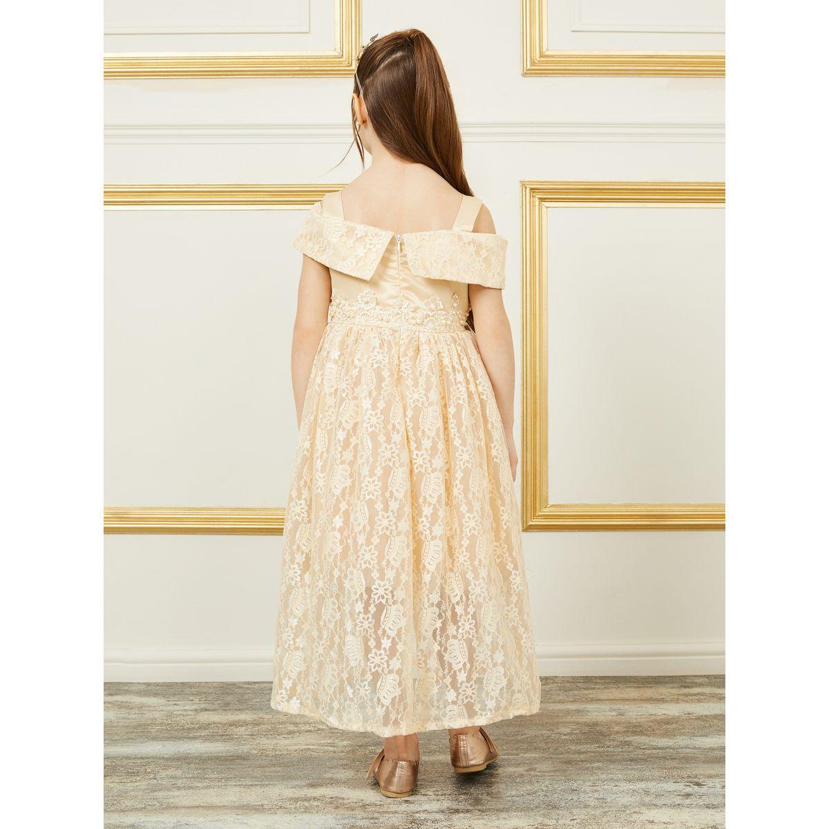 فستان بتداخلات شبكية واكمام مكشوفة-girls-clothing-dressesandjumpsuits-image-4