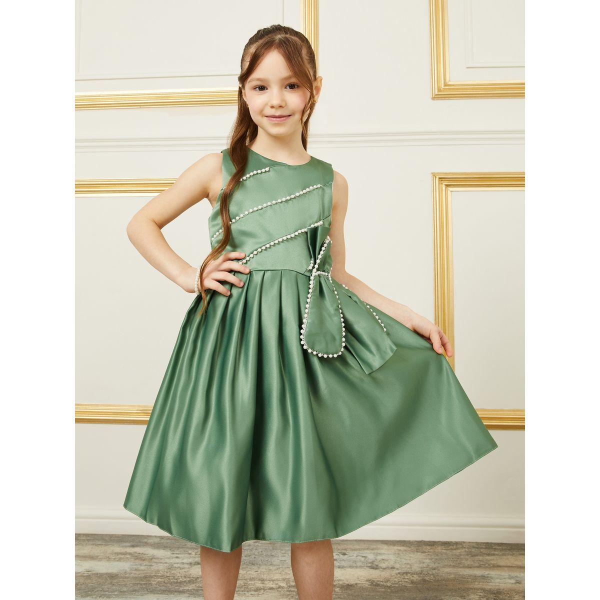 Styli Beaded Detail Bow Applique Sleeveless A-Line Dress-girls-clothing-dressesandjumpsuits-image-1