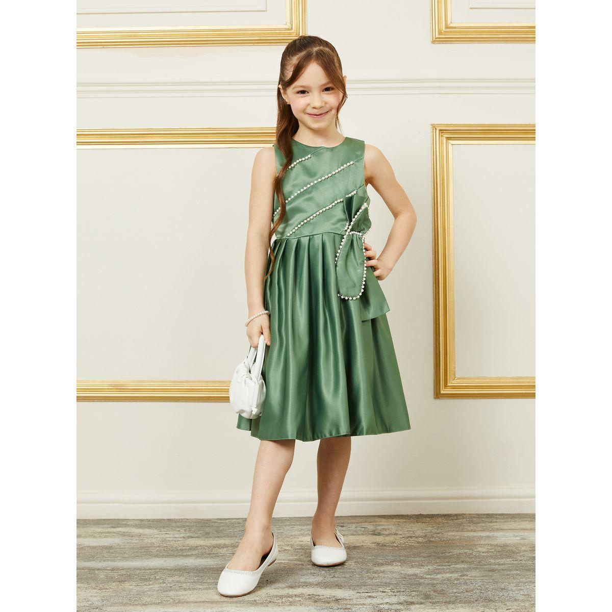 Styli Beaded Detail Bow Applique Sleeveless A-Line Dress-girls-clothing-dressesandjumpsuits-image-2