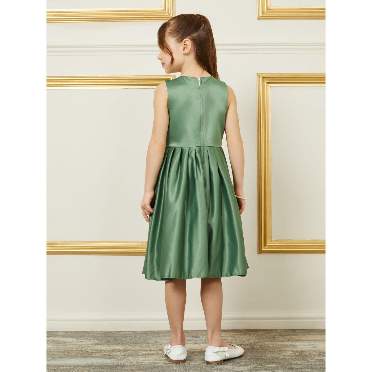 Styli Beaded Detail Bow Applique Sleeveless A-Line Dress-girls-clothing-dressesandjumpsuits-image-4