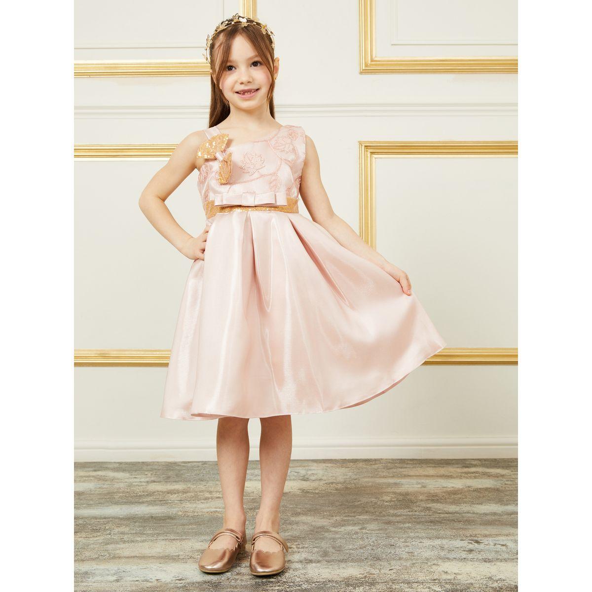 Styli Sequin Bow Applique Embroidery Detail Sleeveless Dress-girls-clothing-dressesandjumpsuits-image-1