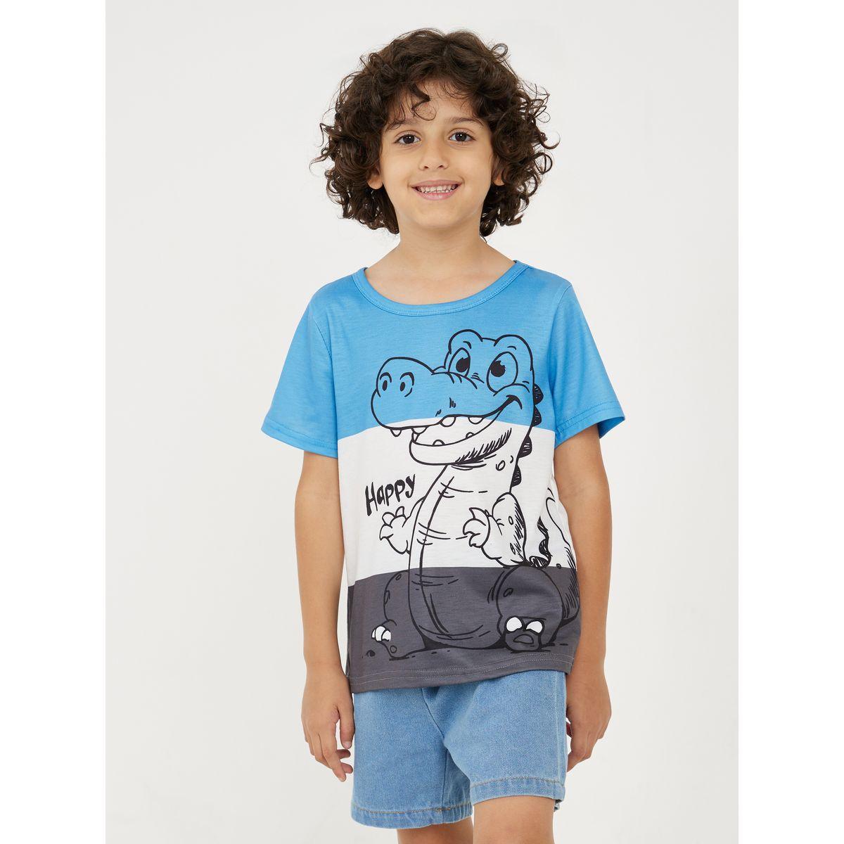 مجموعة من شورت دنيم وتيشيرت بنمط كتل الالوان-boys-clothing-setsandcoords-image-2