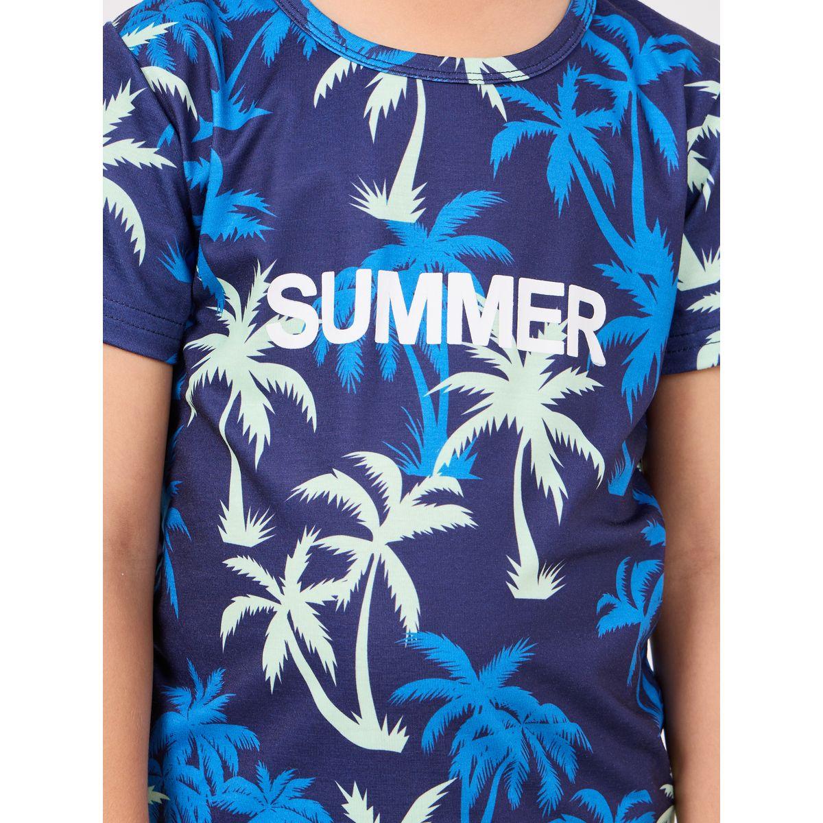 Styli Tropical Print T-Shirt & Side Seam Shorts Set-boys-clothing-setsandcoords-image-3