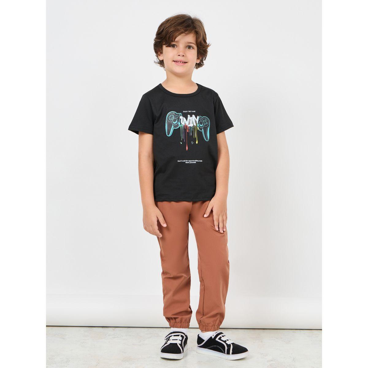 Styli Front Graphic T-Shirt & Pants Set-boys-clothing-setsandcoords-image-1