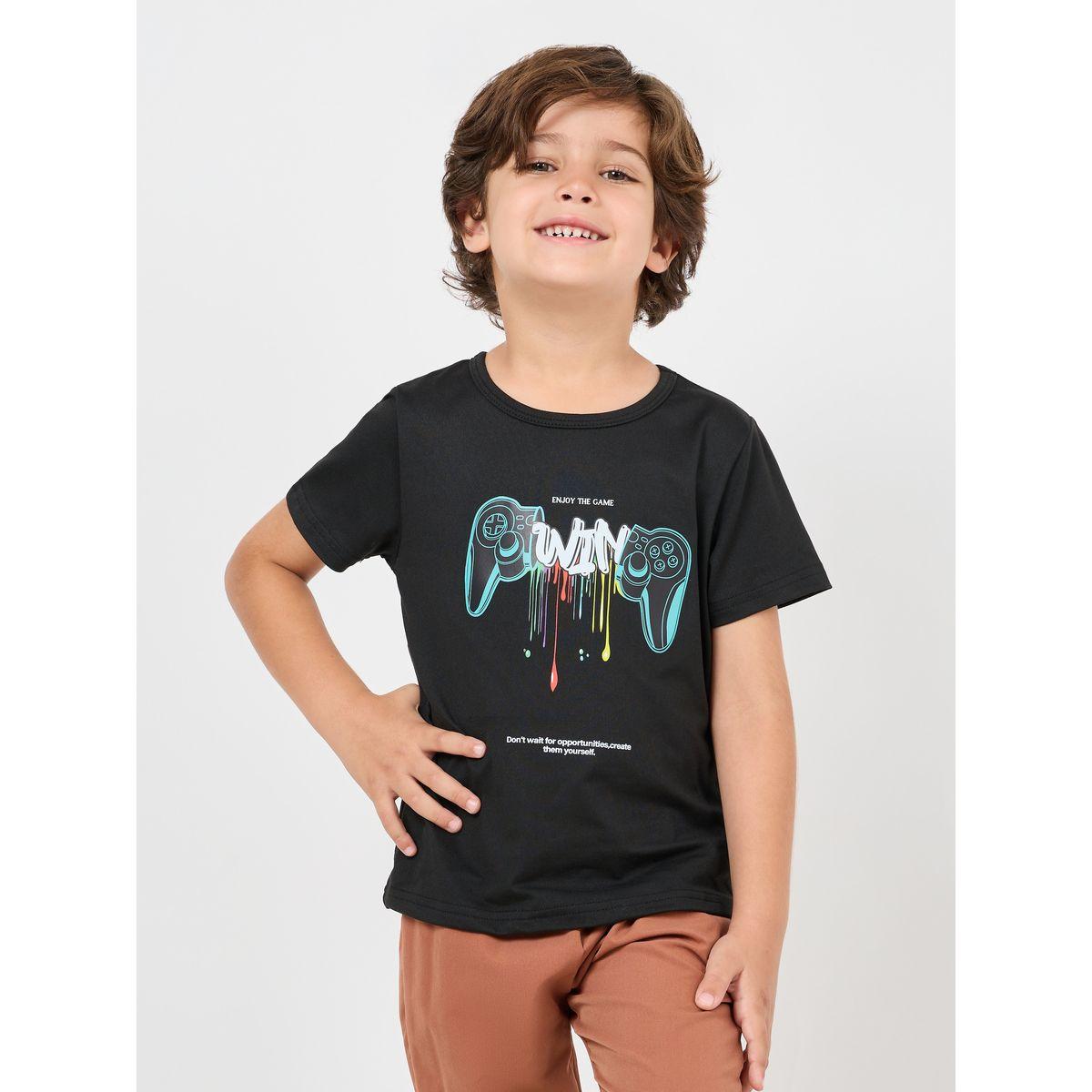 Styli Front Graphic T-Shirt & Pants Set-boys-clothing-setsandcoords-image-2