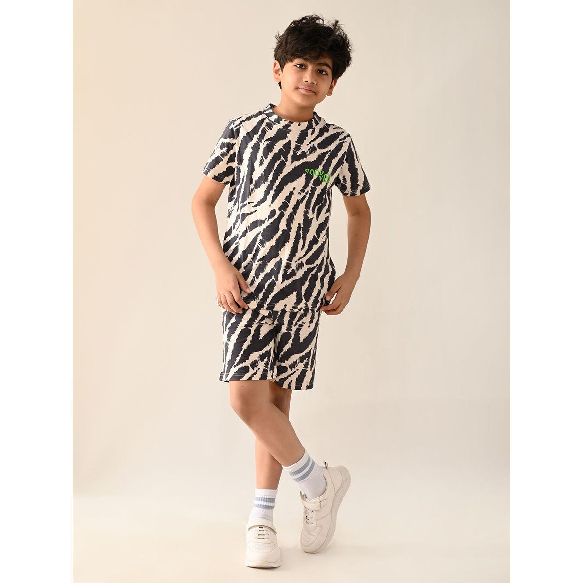 LilPicks X Styli  All Over Print T-shirt and Short Set-boys-clothing-setsandcoords-image-1