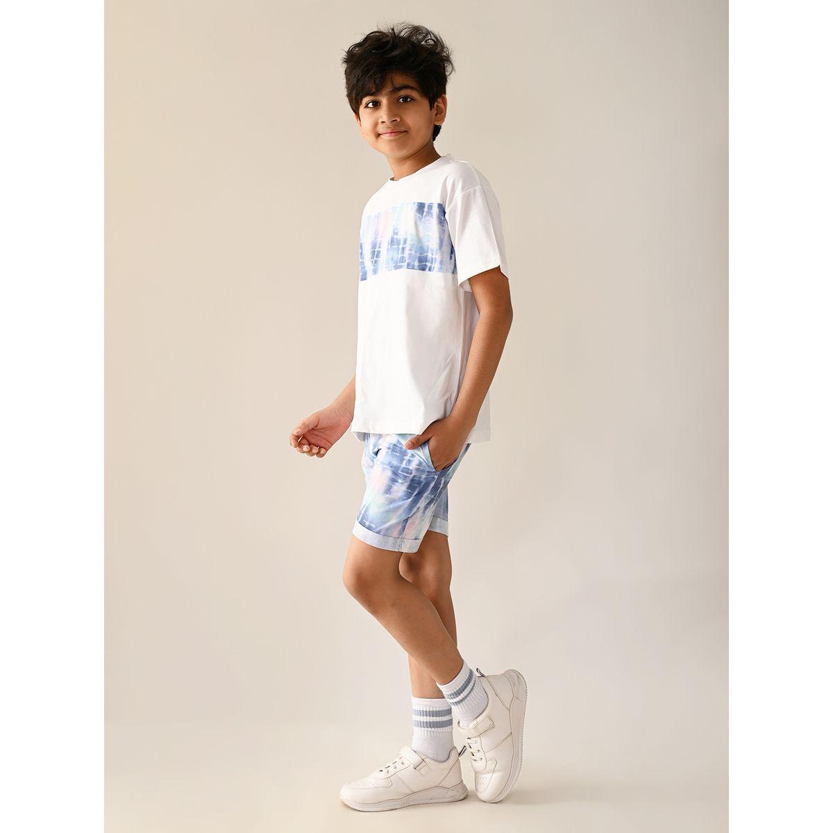 مجموعة من شورت وتيشيرت بطبعة تاي داي ليل بيكس × ستايلي-boys-clothing-setsandcoords-image-4