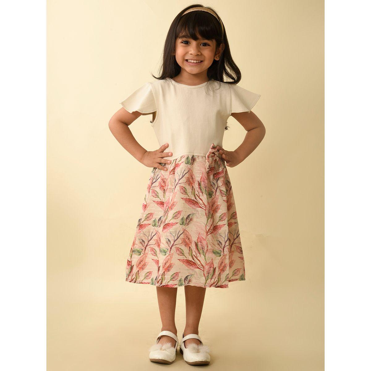 فستان ميدي بطبعة زهور مع ربطة فيونكة ليل بيكس × ستايلي-girls-clothing-dressesandjumpsuits-image-2