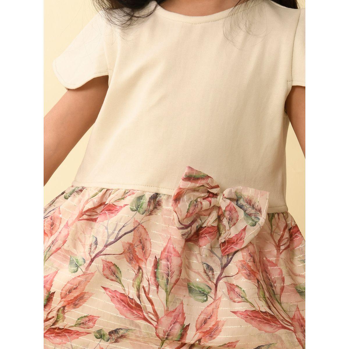 فستان ميدي بطبعة زهور مع ربطة فيونكة ليل بيكس × ستايلي-girls-clothing-dressesandjumpsuits-image-3