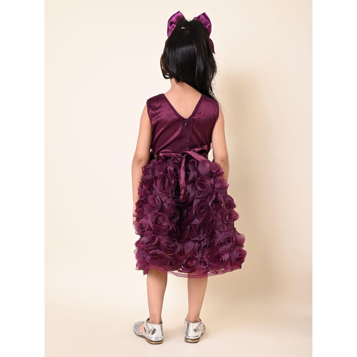 فستان سكاتر بتفاصيل شبكية وربطة فيونكة ليل بيكس × ستايلي-girls-clothing-dressesandjumpsuits-image-2